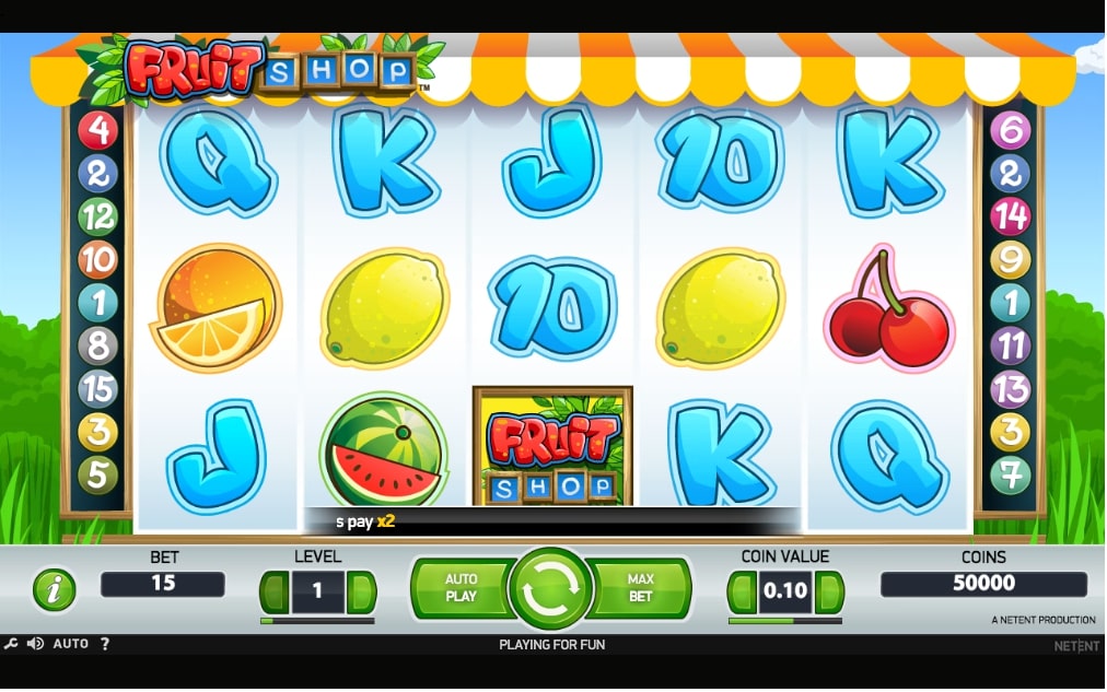 Fruit Shop Slot Game Main Screen